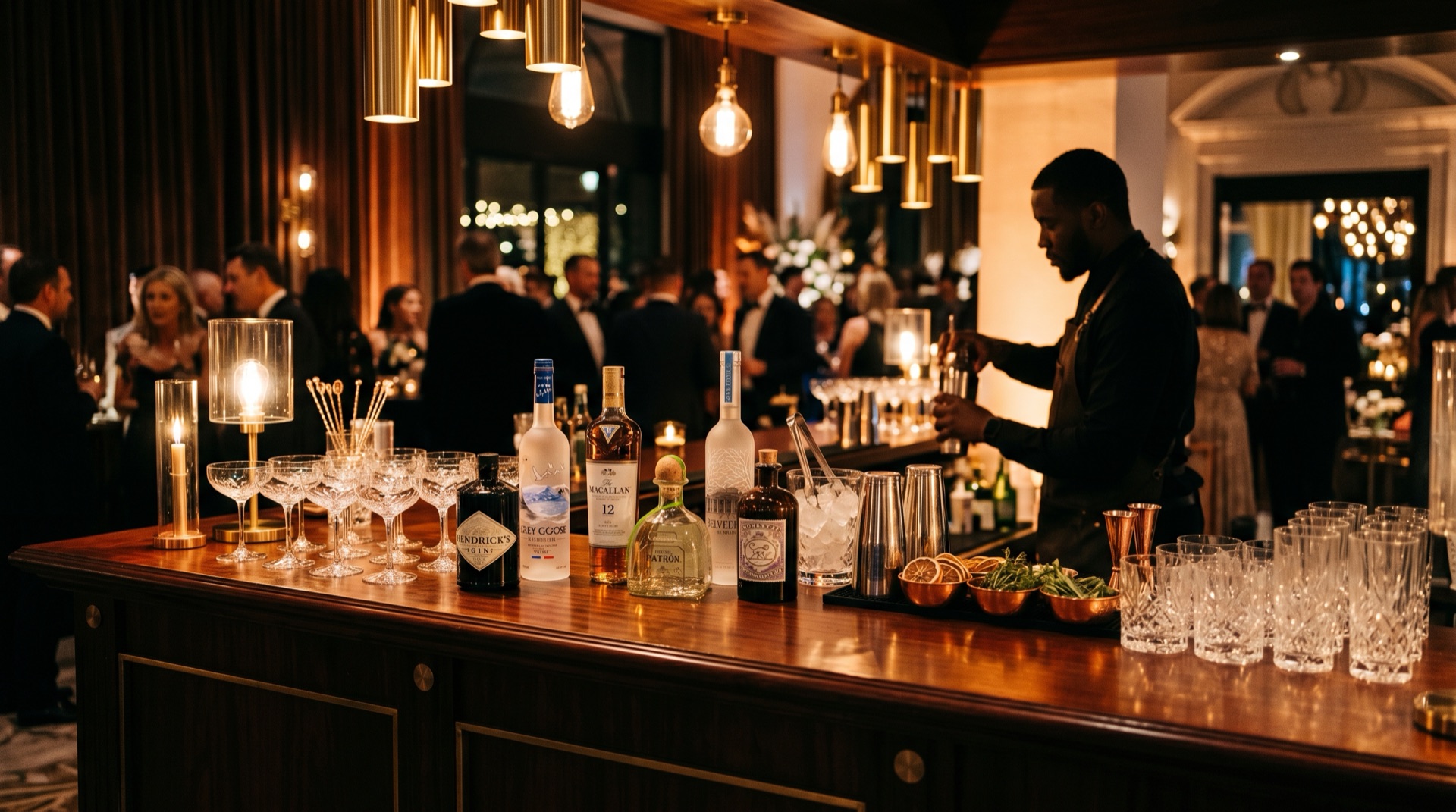 Mobile Cocktail-Bar Aufbau